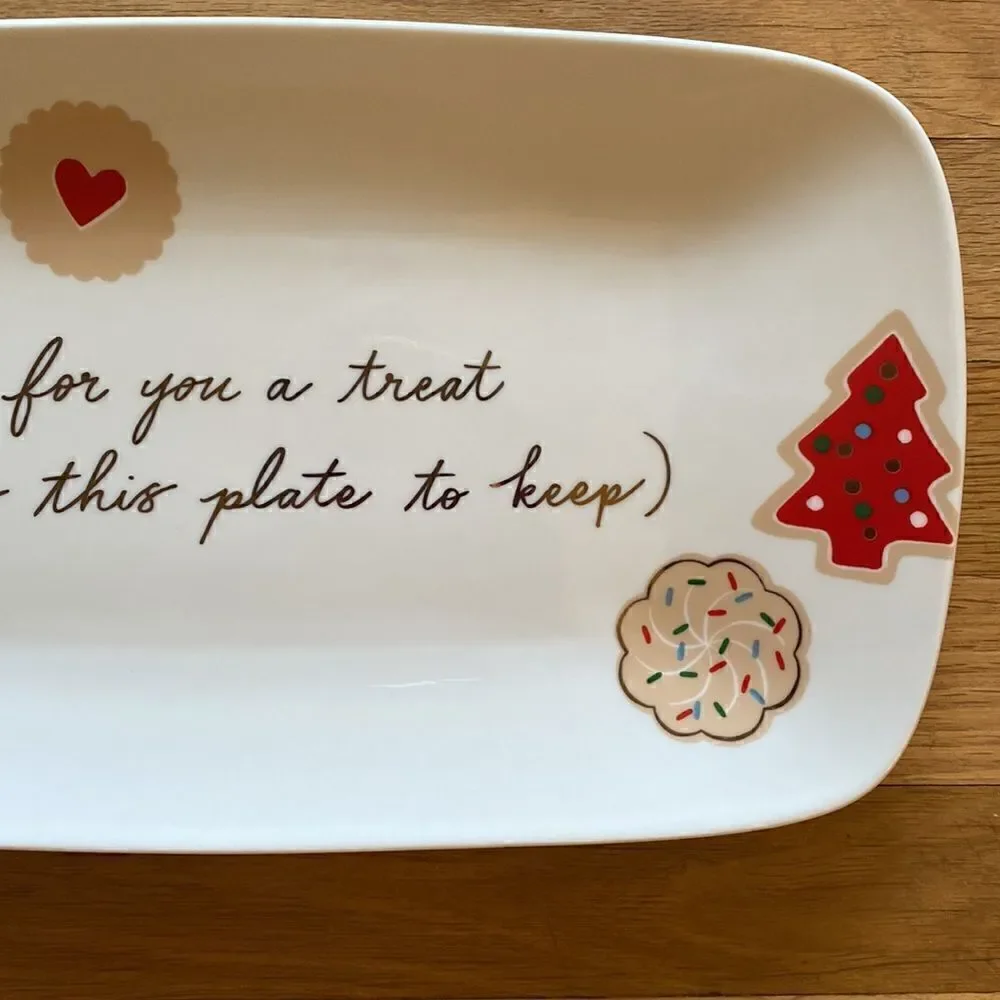 NWT Kate Spade Lenox Cookie Time Giving Plate Christmas Tray
